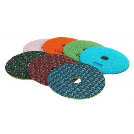 Ox Tools Pro 4" Dry Polishing Pad Set, 50/100/200/400/800/1500/3000 Grit, 7Pcs OX-DPPS8-4